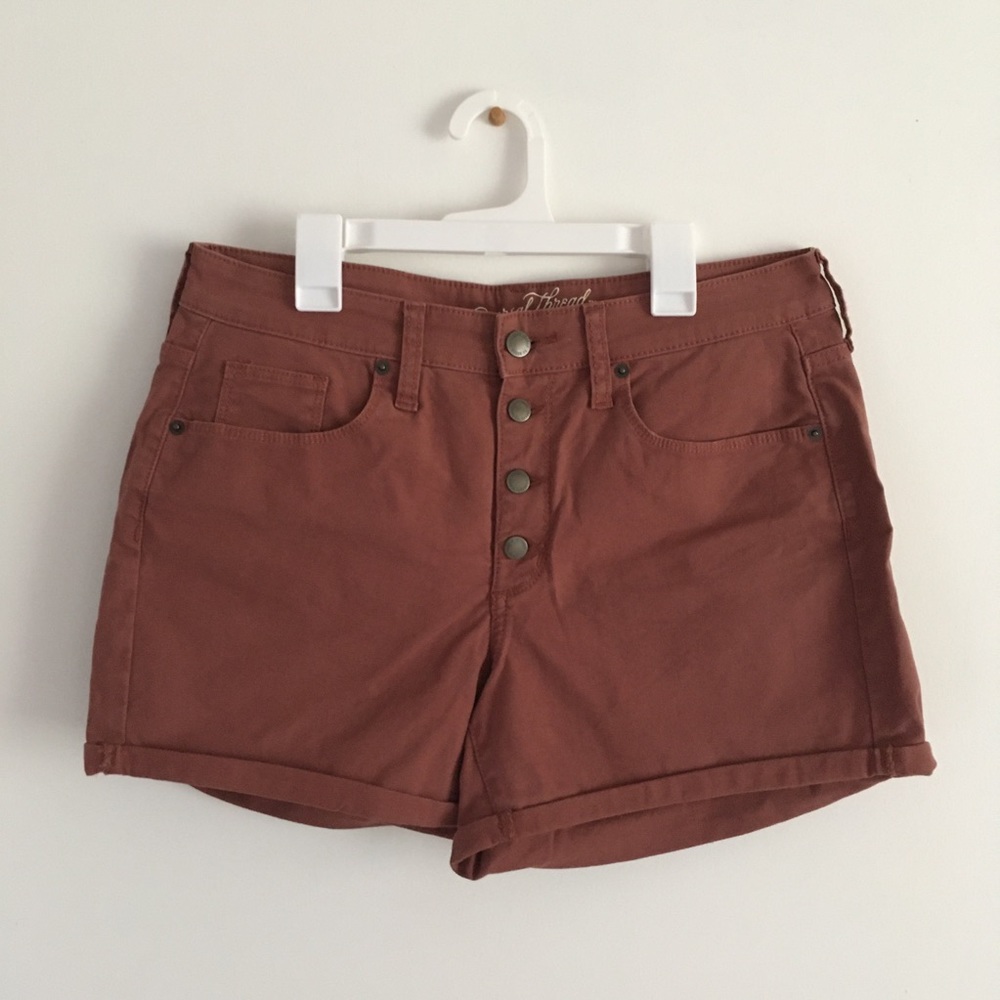 Universal Thread High Rise Midi Button Front Short - image 1